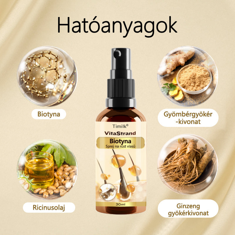 Timilk® VitaStrand Biotin hajnövekedést elősegítő spray✅ Sűrű, fényes haj néhány hét alatt💚
